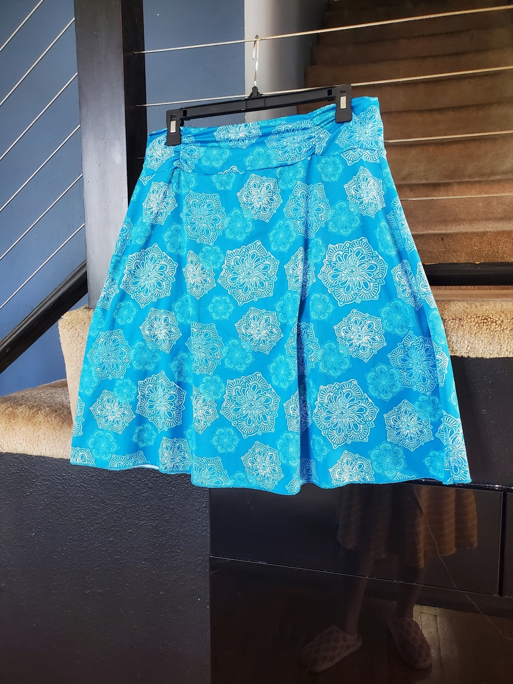 Tranquility by Colorado Clothing Bright Turquoise Medallion A-Line Skirt